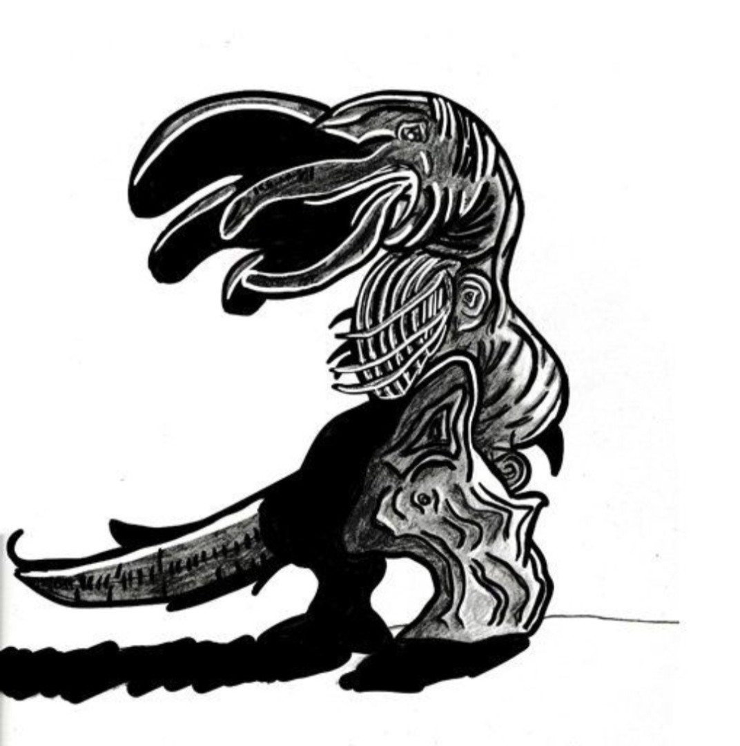 The Gibbering Behemoth - artwork by Phillip E Caldwell:  