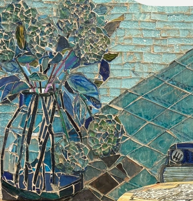 Blue hydrangeas  - Mixed Media