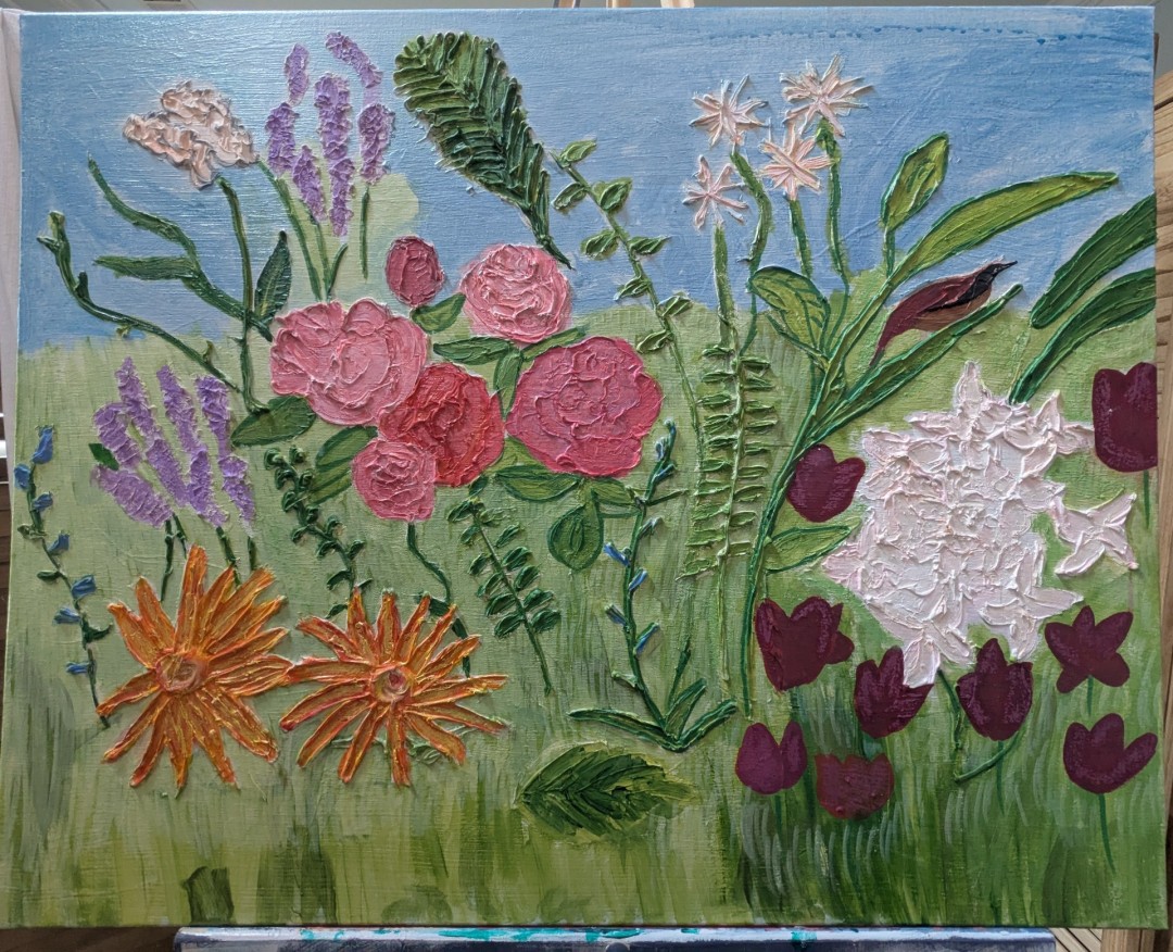 Meadows Symphony - artwork by Elizabeth Lifschin:  Botanical, Acrylic, Canvas