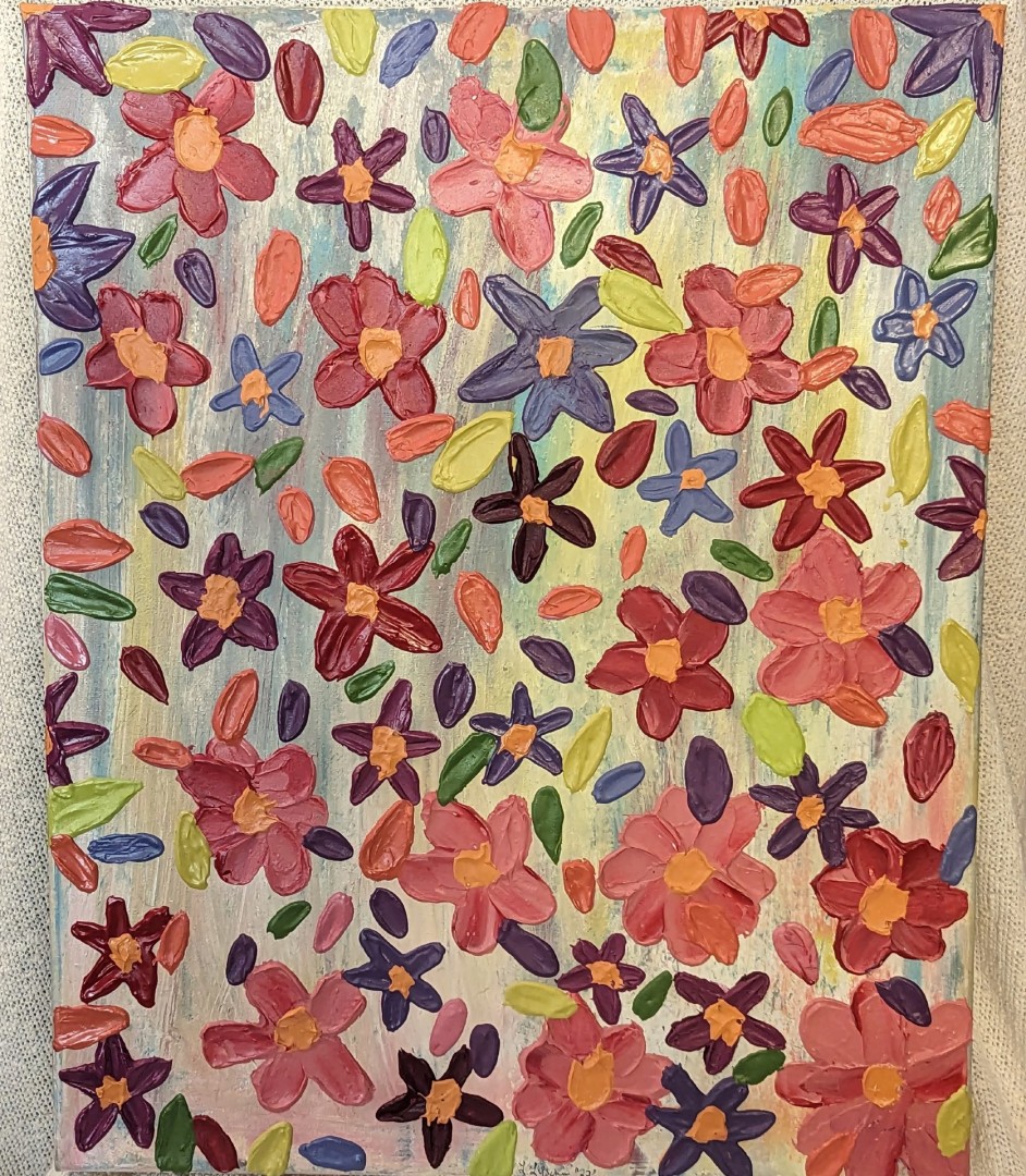 Spring Whimsey - Painting, Acrylic, Botanical, Canvas