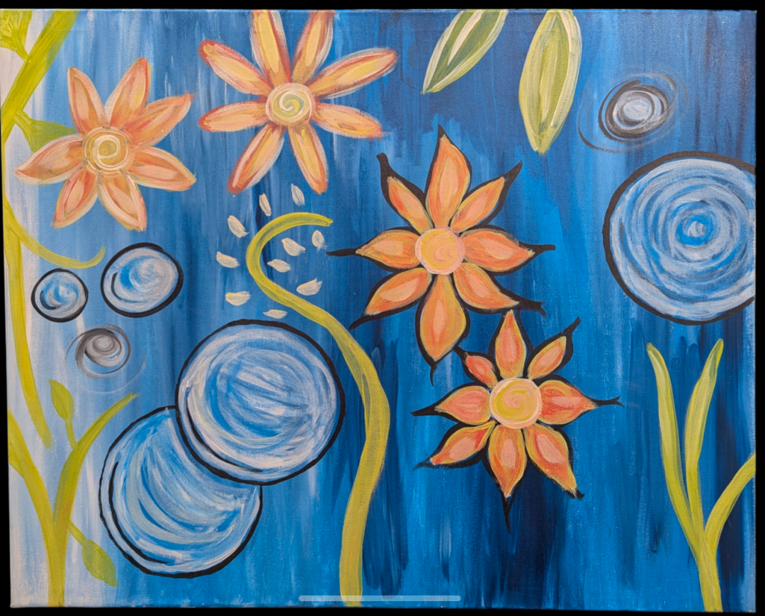 Dancing Blooms - artwork by Elizabeth Lifschin:  