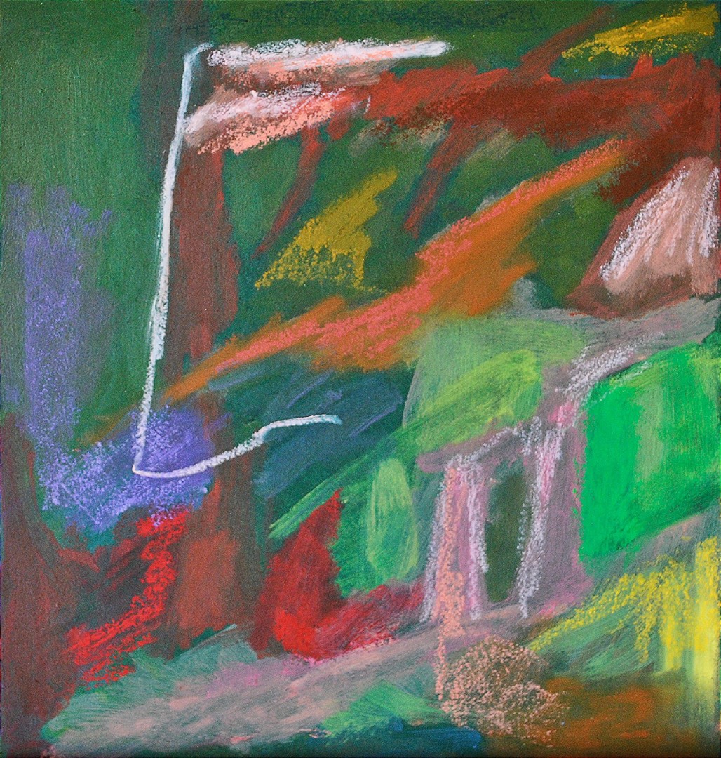 A Cut Above the Rest - artwork by Ashton Hall: abstract, linear, shape, color, rainbow Abstract, Abstract, Oil, MDF Panel