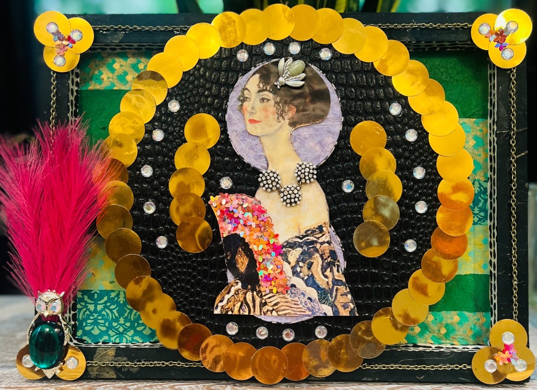 Bee Yourself - Sculpture / 3D / Wood, Mixed Media, Portraits, Vintage, Wood Panel