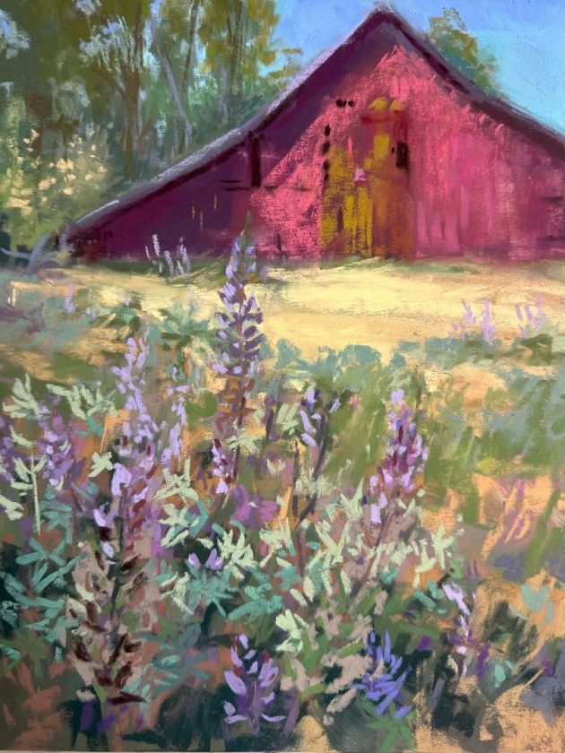 Red Barn with Lupin