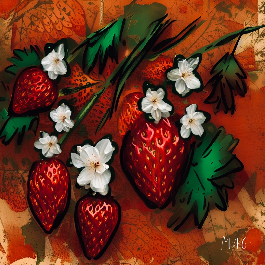 Strawberries on Vine - Digital