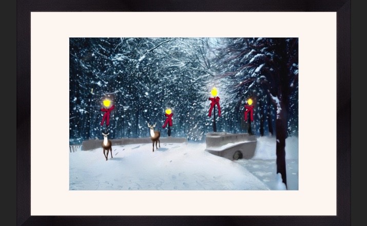 Christmas in The Park - Mixed Media, Digital, Holidays, Modern