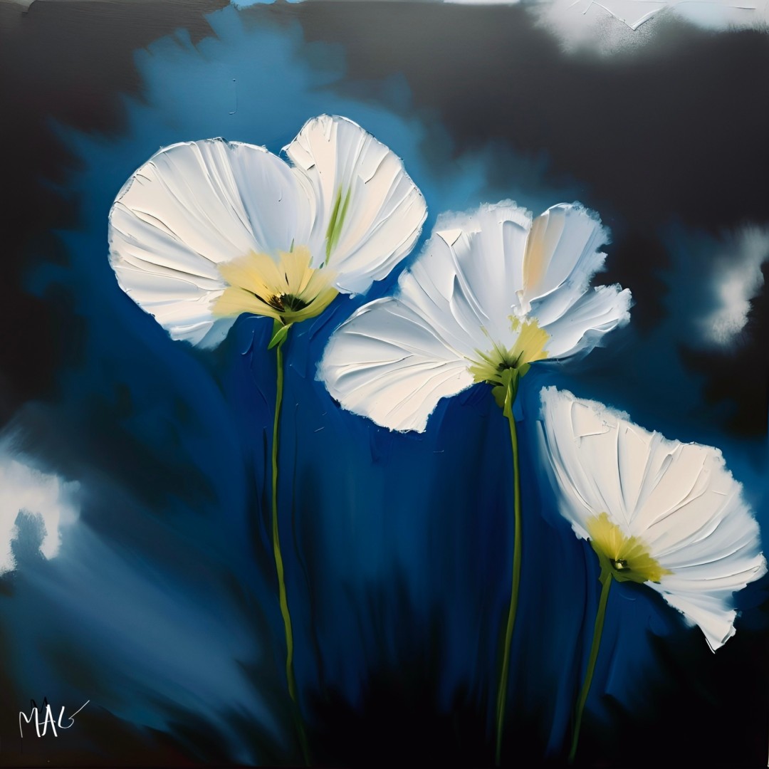 White Poppies II - Digital