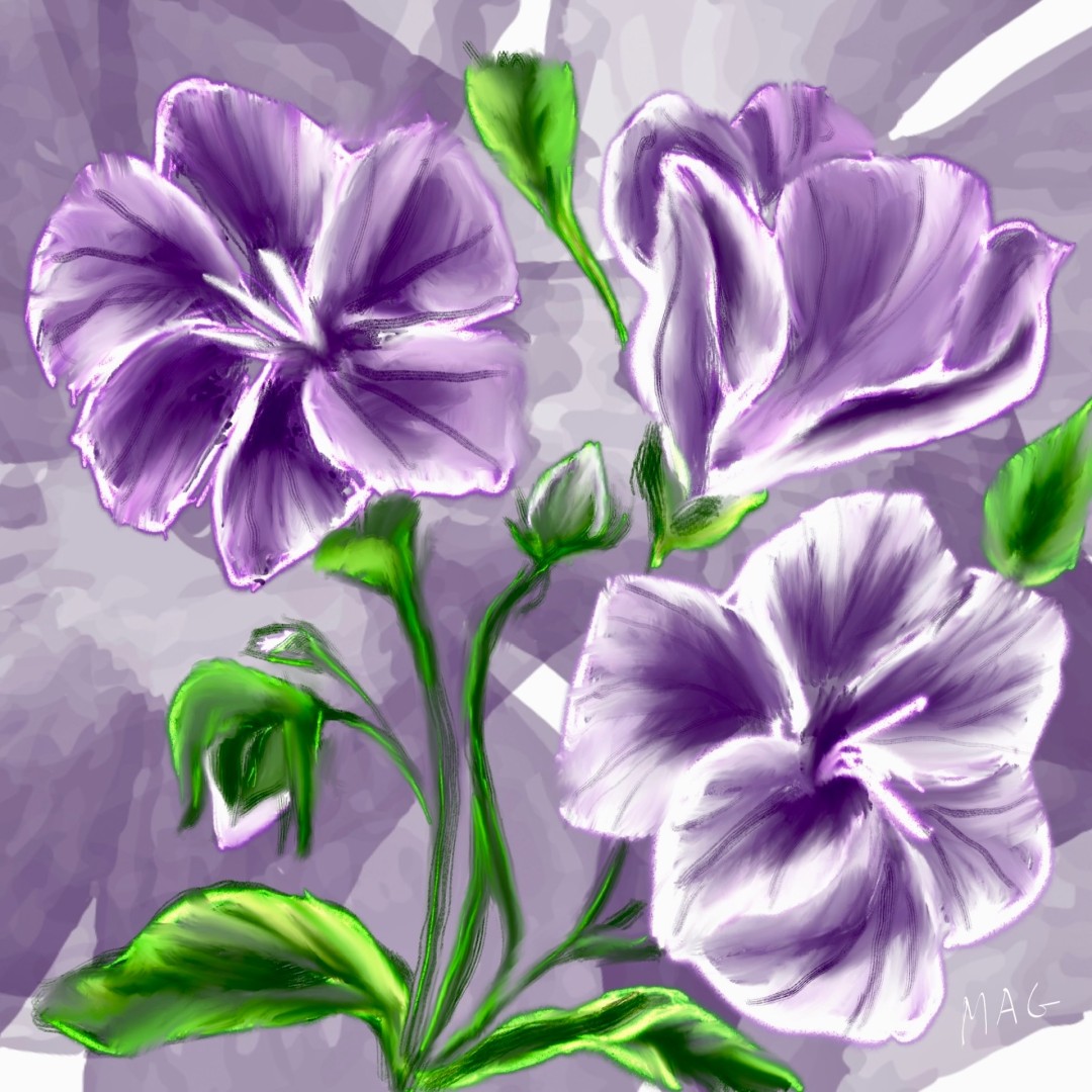 Purple Petunias - Digital