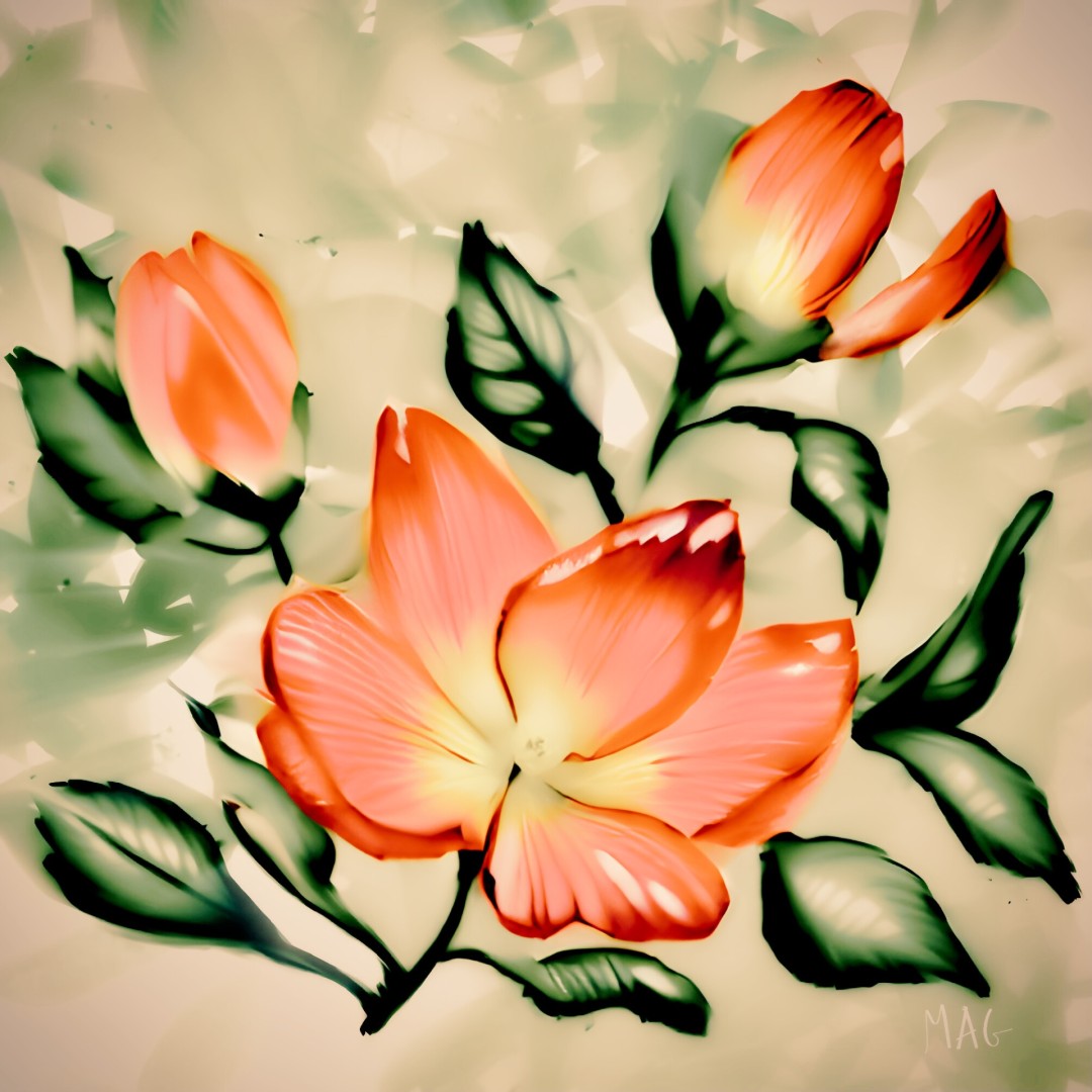 Sweet Peach Magnolia - Digital