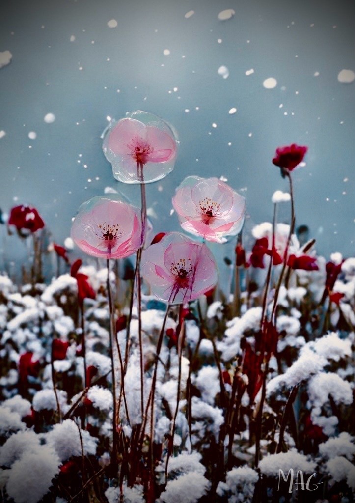 Pink Poppys - Digital, Botanical