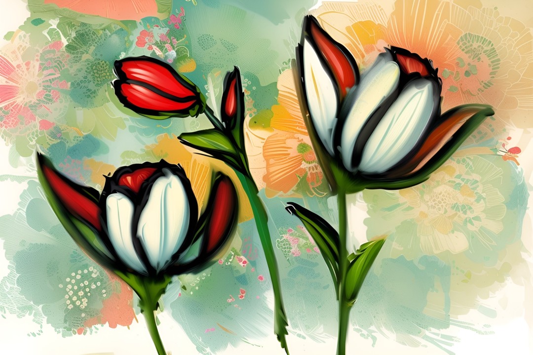 White  - Painting, Botanical