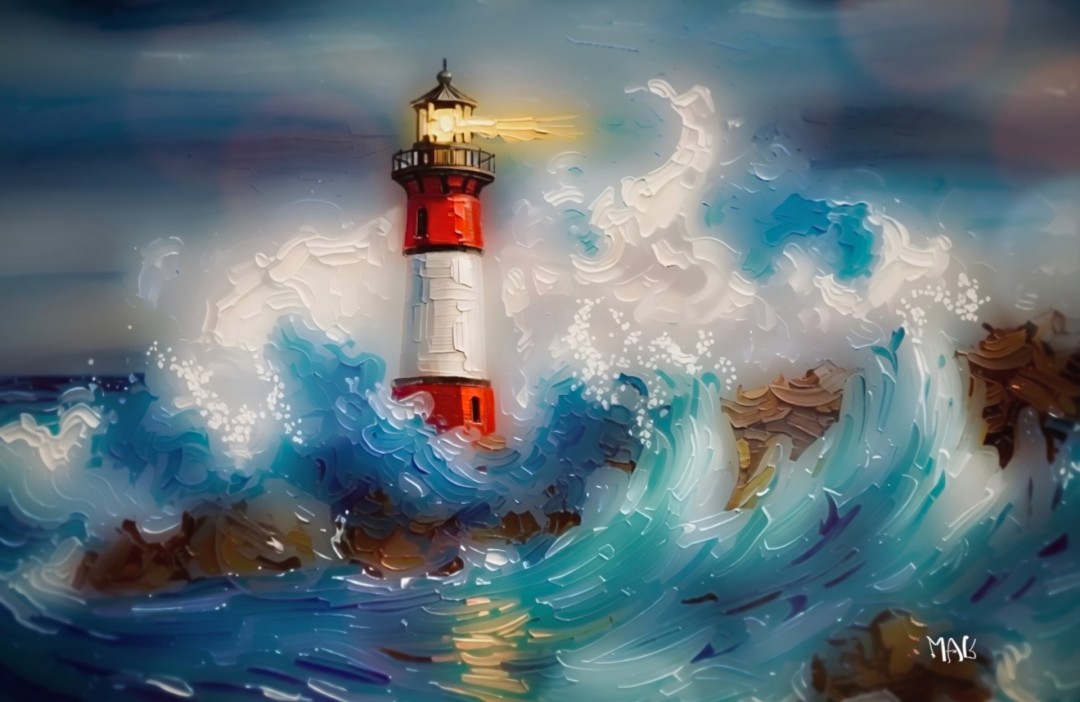 Beacon of Light “ What is given to you is given to share, not to keep”- Mother Theresa - artwork by Mary Ann Goughler:  