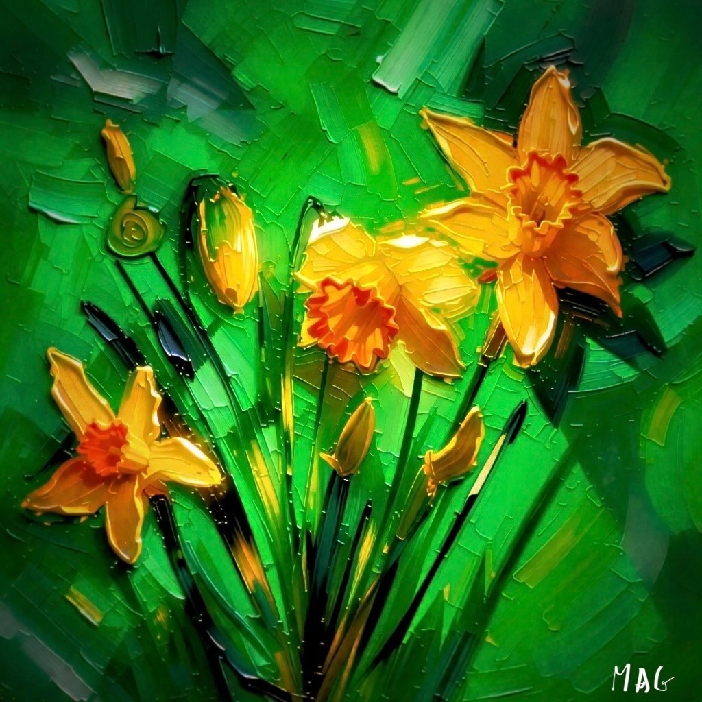 Dancing Daffodils  - Digital