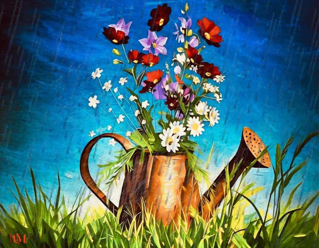 Blooming in the Rain - Digital