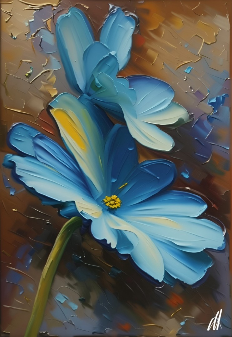 Two True Blue - Digital, Botanical