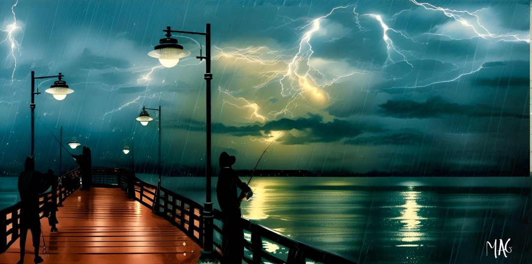 Angling At The Pier - Digital