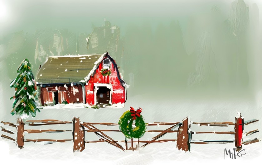 The Green Wreath at the Barn