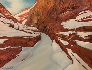 Snow in the slot canyon