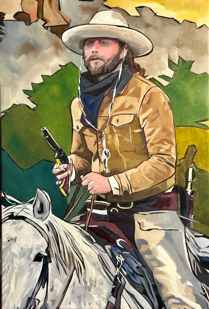 The Outrider 2 - Mixed Media, Mixed Media, Western, Vintage, Canvas