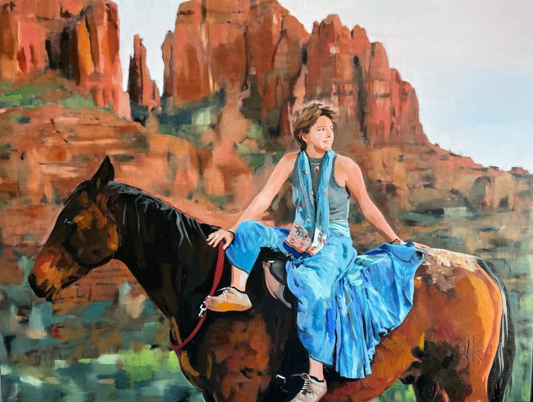 Zoe - Mixed Media, Portraits, Vintage, Canvas