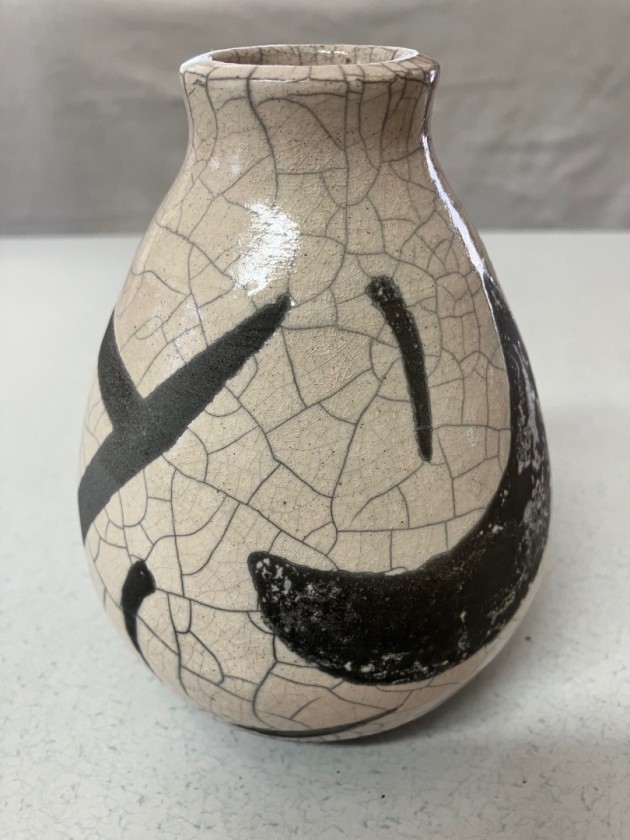 Raku Moon Vase