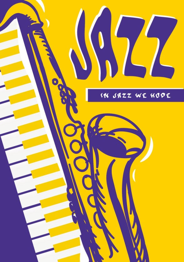 Yellow & Blue Jazz Poster