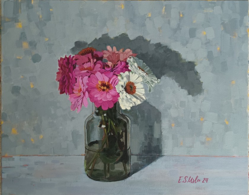 The Grace of Nature: Zinnias in a Vase