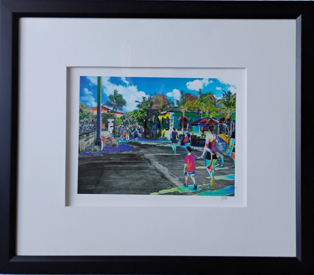 St Croix Stencil Sketch - Digital, Digital, Landscape, Expressionism, Paper