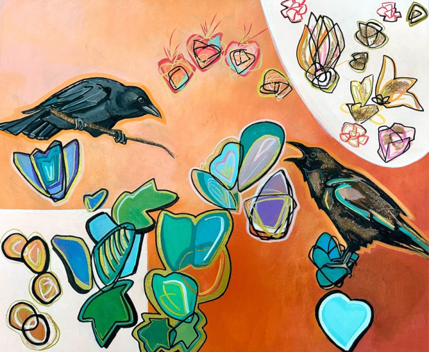 The Calling. Acrylic and Wissahickon Schist on Canvas. 2023 