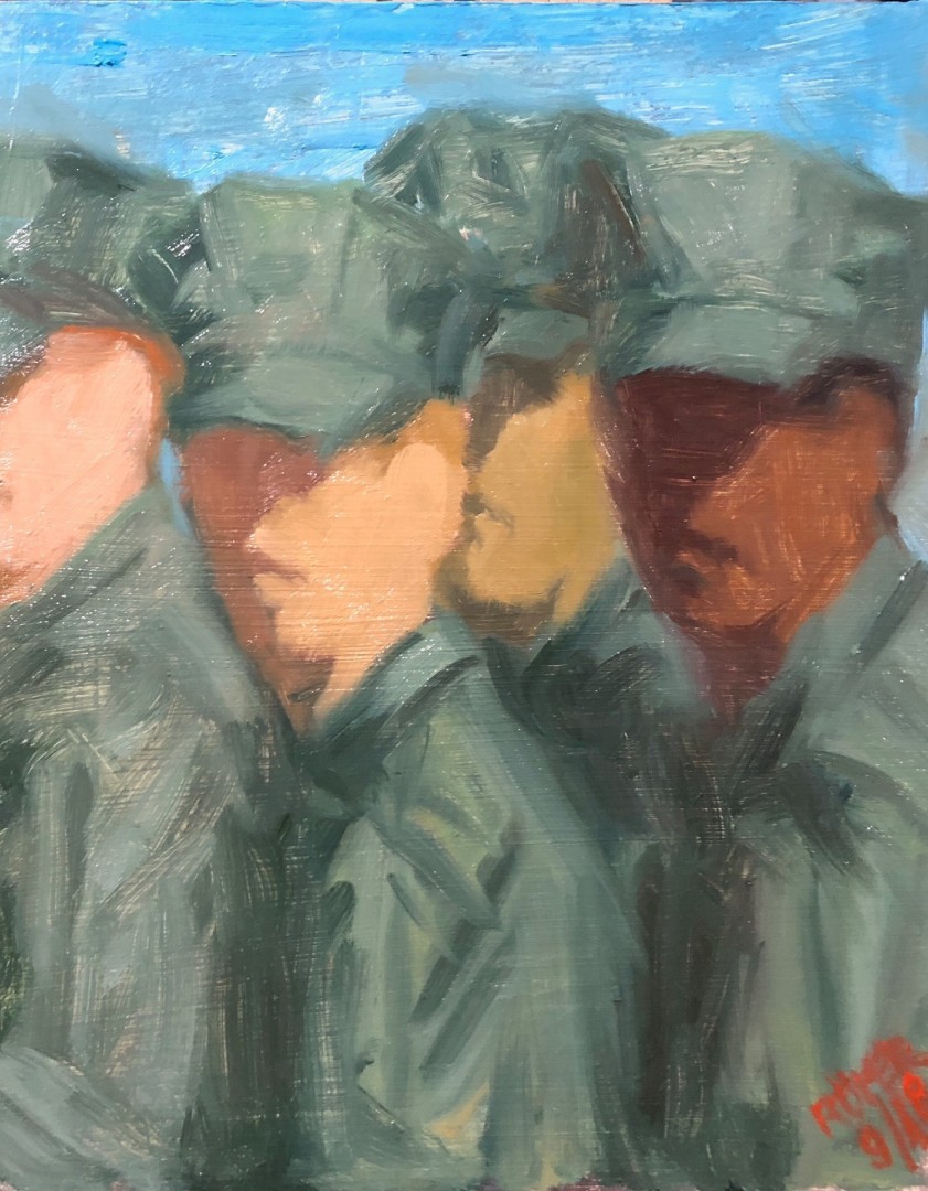 The Un-Informed - artwork by Josef-Peter Römer: USMC, Marines, Boot Camp, Recruits Figures, Modern, Oil, MDF Panel