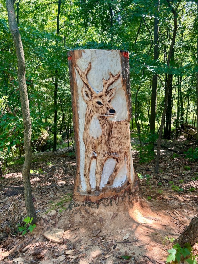 Deer tree carving