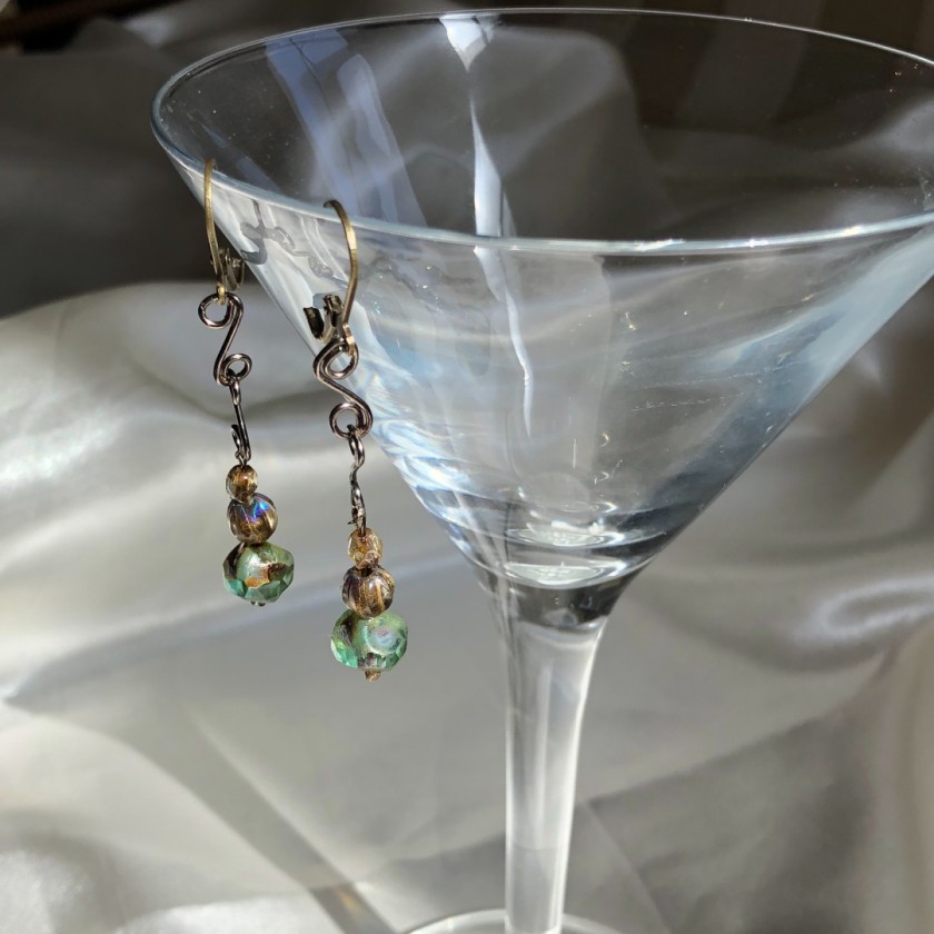 Czech Glass Dangle Earrings