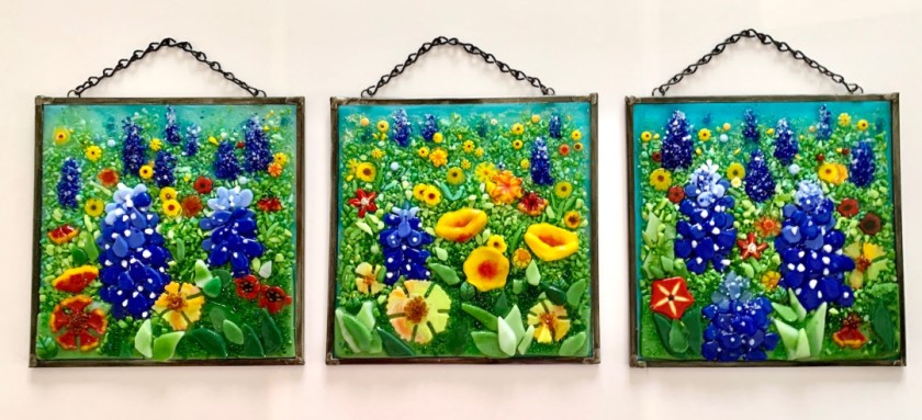 Texas wildflowers triptych