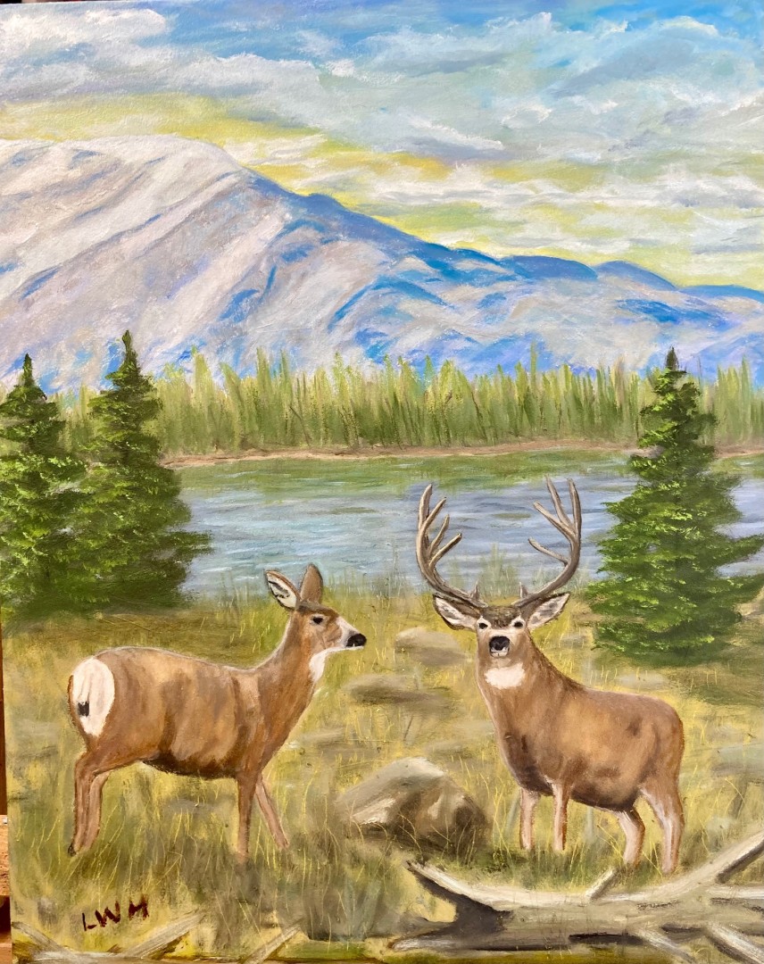 Muleys - artwork by Larry Heffner:  Animals, Classical, Oil, Wood Panel