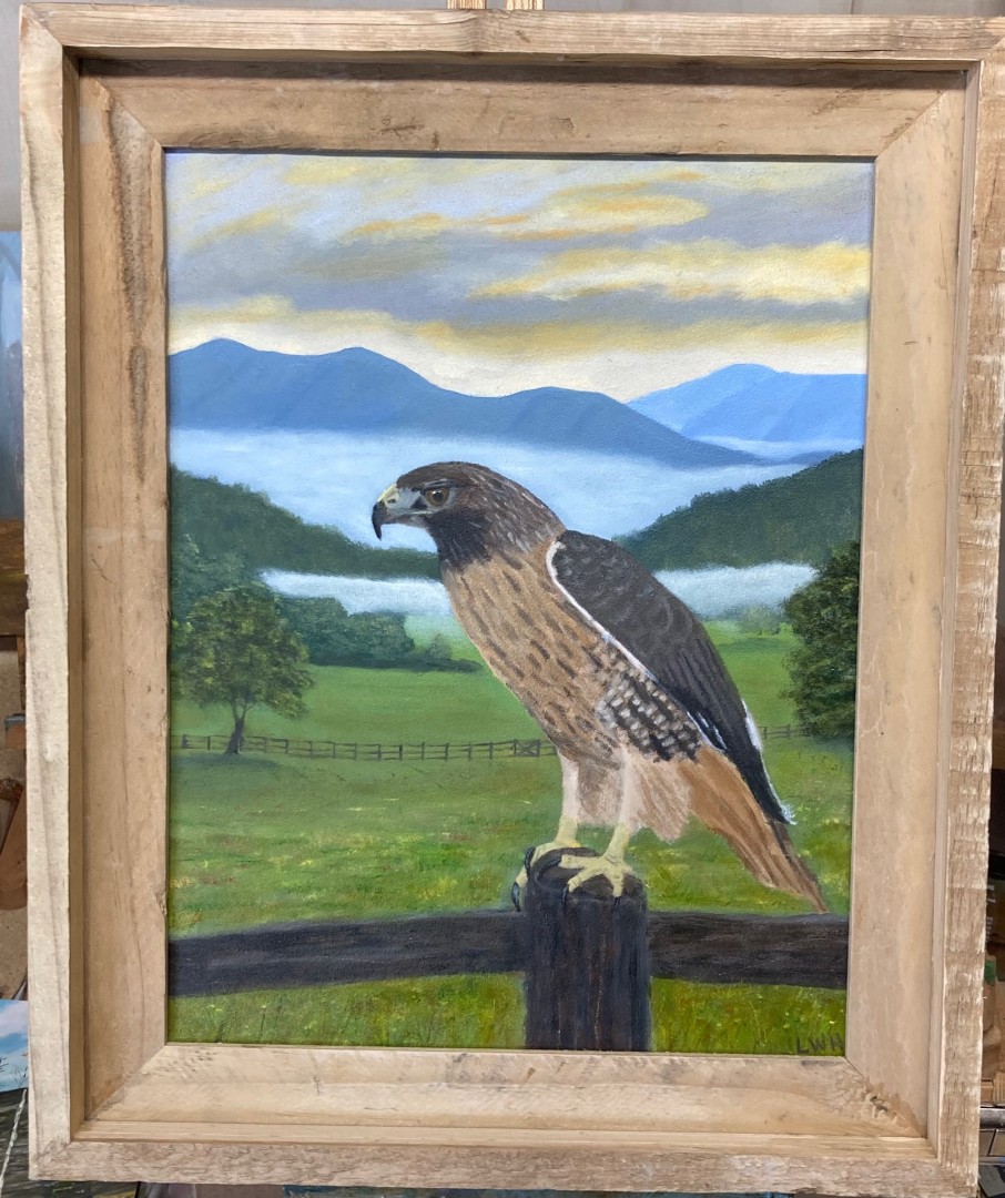 The Sentinel - artwork by Larry Heffner:  Animals, Classical, Oil, Wood Panel