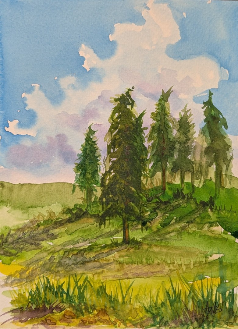 In the alpine - artwork by Andrew Mills:  