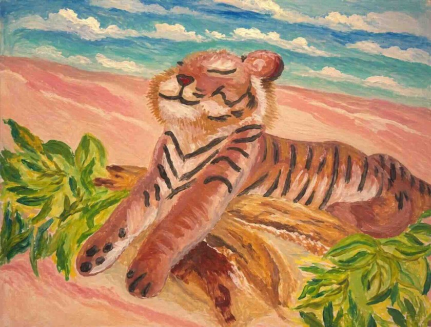 Tiger on a Bermuda Beach