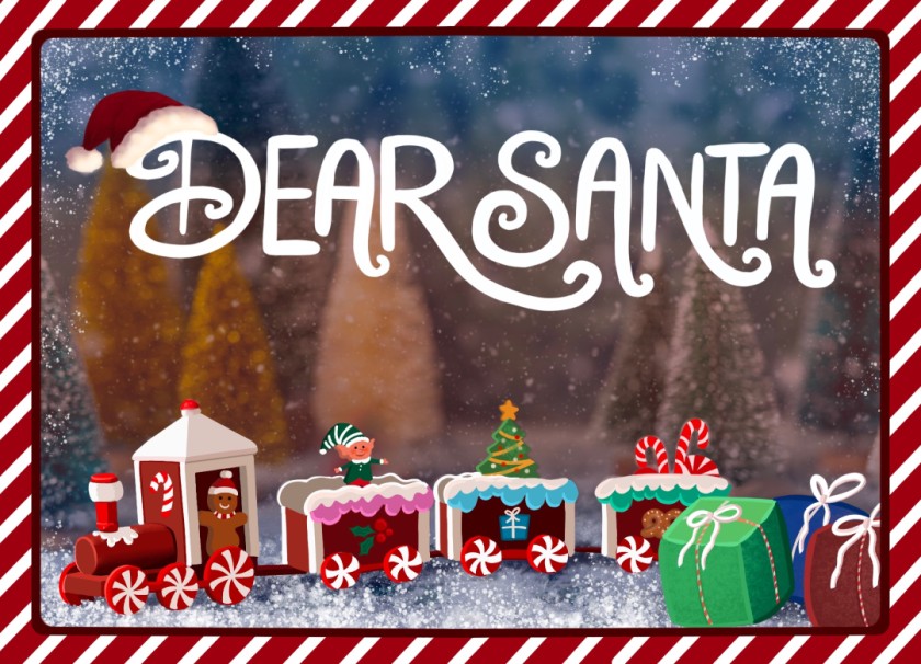 Dear Santa Postcard Front Design - Danika Eviana 2025