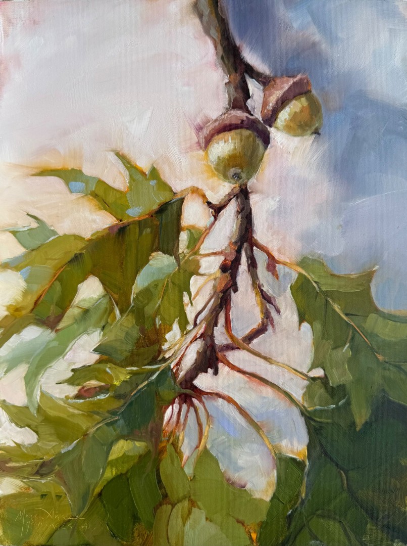 Red Oak - artwork by Monica Anne Achberger:  Still Life, Impressionism, Oil, Canvas