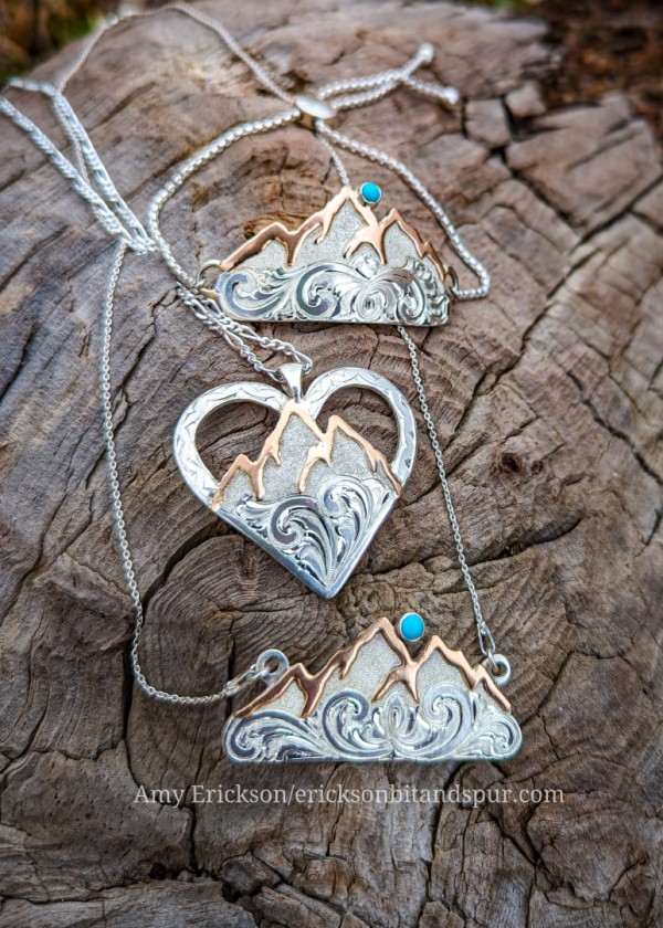 Sterling Silver Mountain Necklaces (Teton Series)