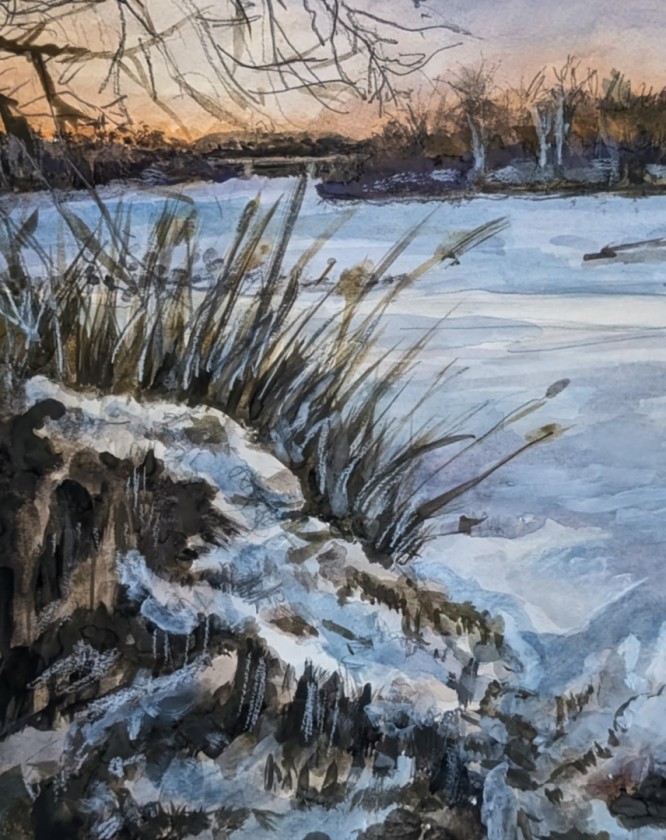 Frozen. Yardley, Scutter's Falls View