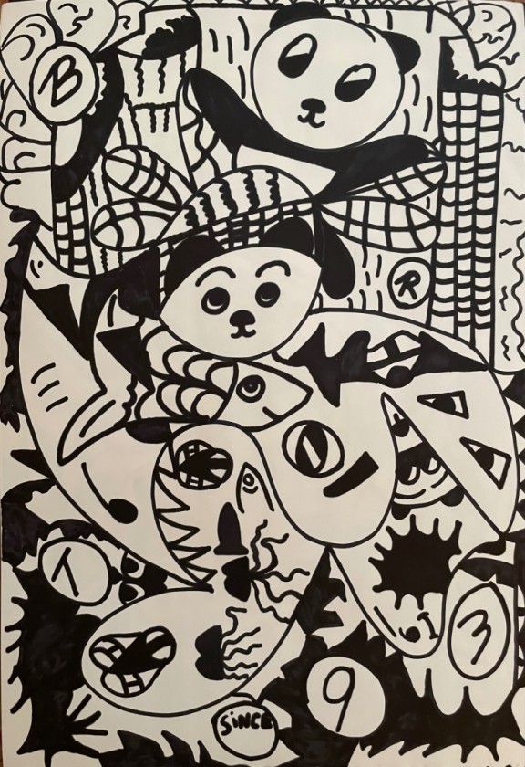 PANDA GOES SWIMMIN