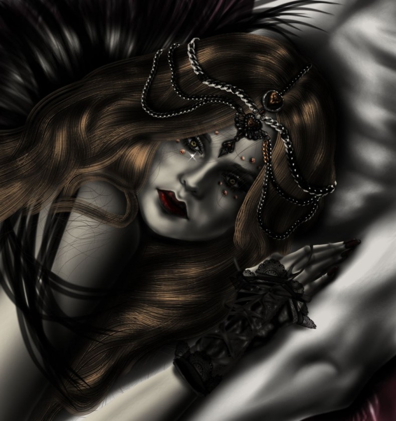 She laid her Head upon his Ribs - Book Illustration