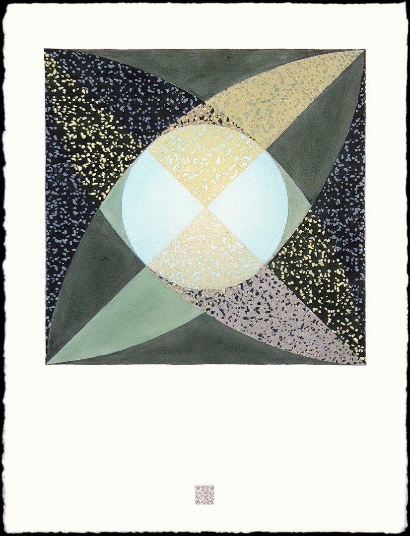 Light Takes the Tree - artwork by Karin Schminke:  Nature, Abstract, Mixed Media, Paper