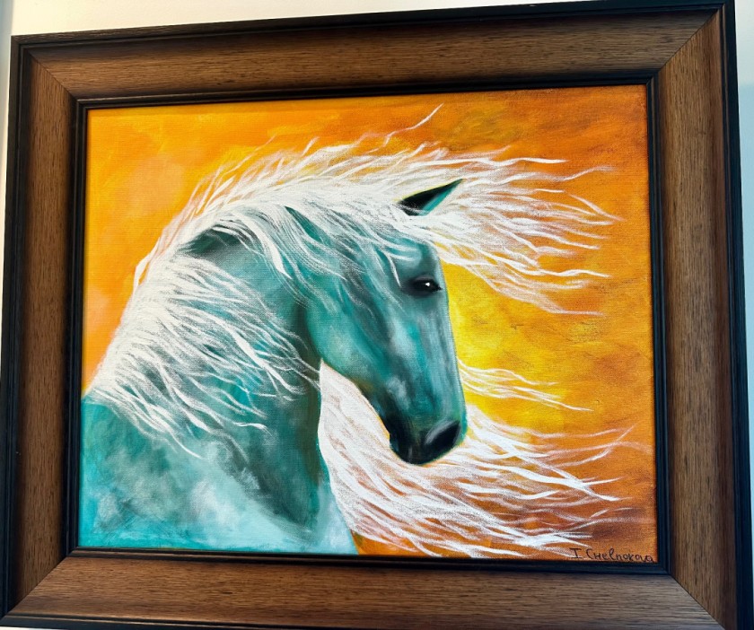 Horse in the wind 