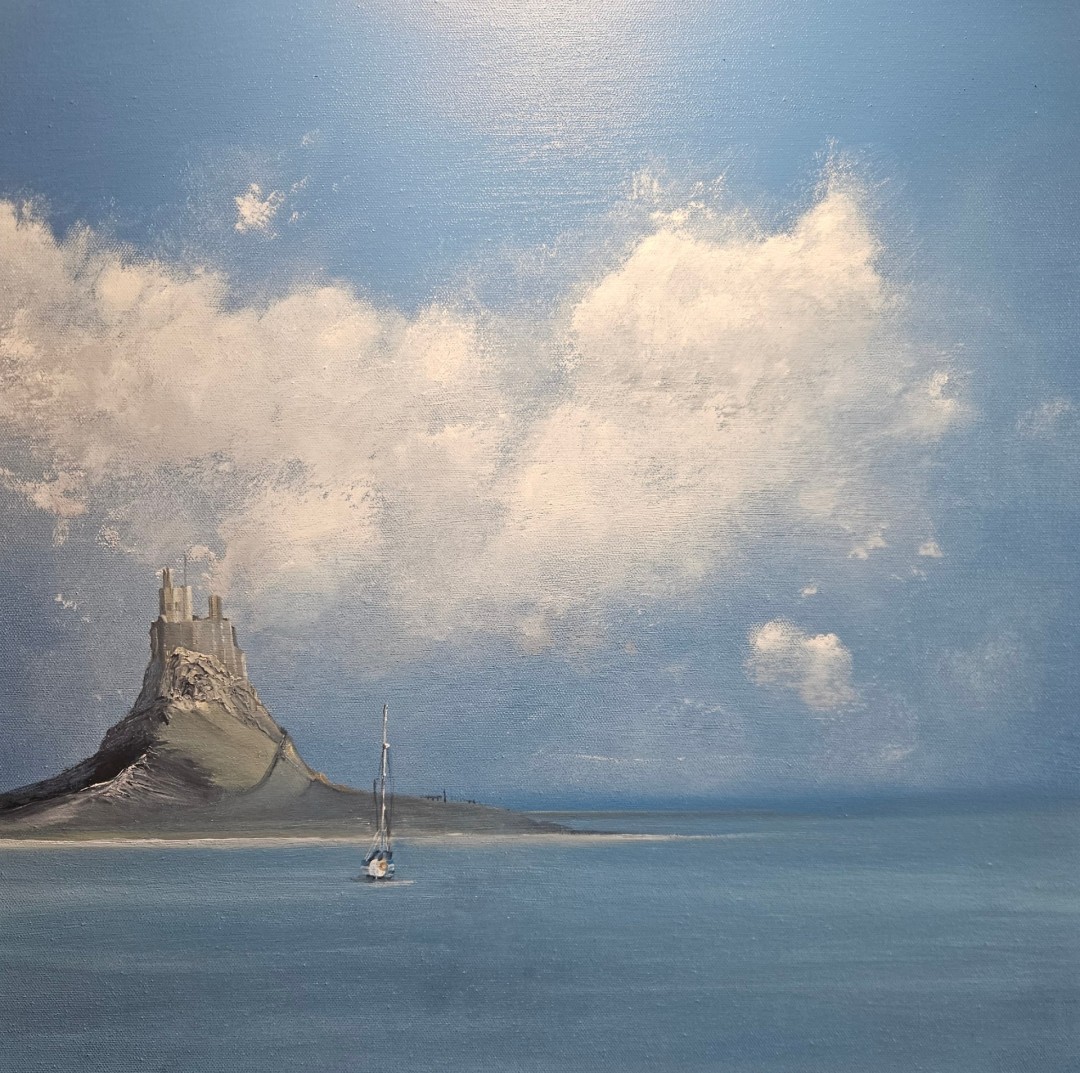 Holy Island of Lindisfarne  - Painting, Oil, Landscape, Impressionism, Canvas