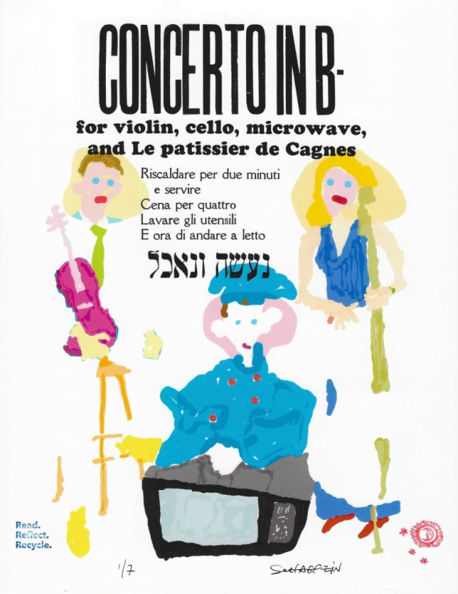 Concerto in B- for violin, cello, microwave, and Le patissier de Cagnes