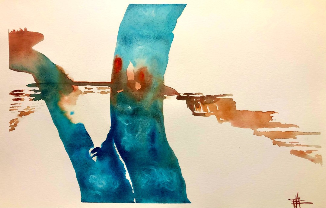 Visitacion 8 - Painting, Watercolor, Abstract, Impressionism, Watercolor Paper