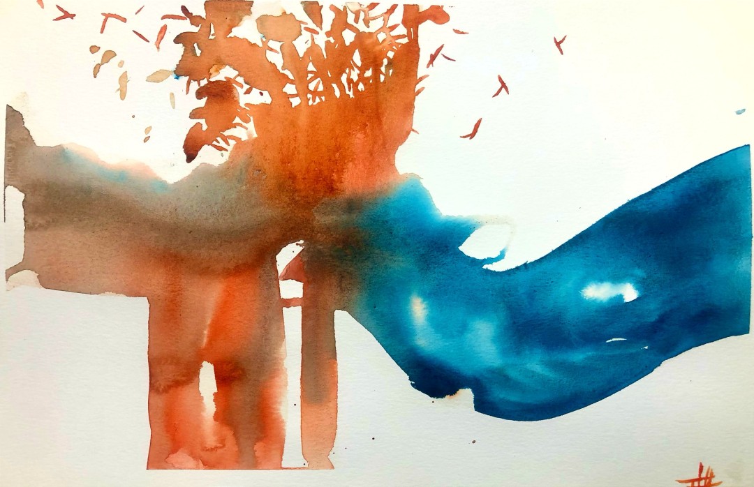 Vistacion 7 - artwork by Thad Austin: Abstract, nature, valley Abstract, Impressionism, Watercolor, Watercolor Paper