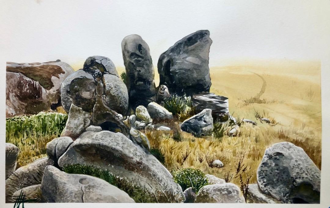 Leviathans - Painting, Watercolor, Landscape, Classical, Watercolor Paper